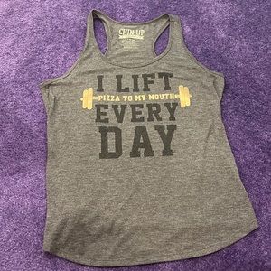 Charcoal gray razor back tank from target